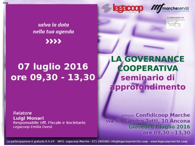 FORMAZIONE: SEMINARIO SULLA GOVERNANCE COOPERATIVA